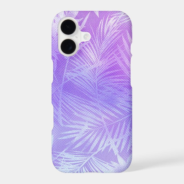 Iridescent Tropical Leaves Pattern Iphone Case (Back)