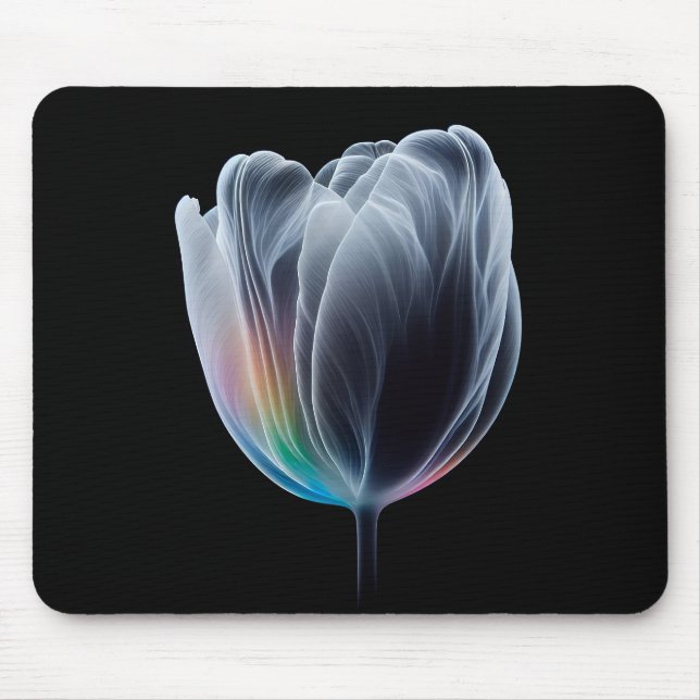 Iridescent Tulip On Black Mouse Pad (Front)