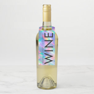 Iridescent Ultra Modern Monogram Wedding Bottle Hanger Tag