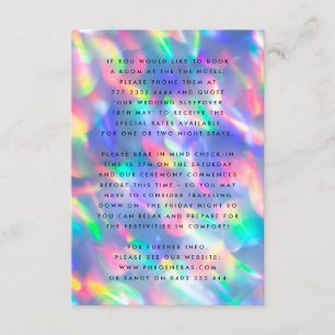 Iridescent Ultra Modern Monogram Wedding Enclosure Card