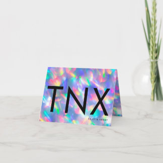 Iridescent Ultra Modern TNX Simple Thank You Card