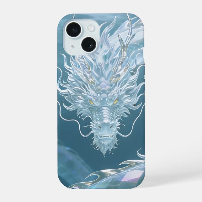 Iridescent Water Dragon Art Fantasy Dragon Design  iPhone 15 Case (Back)