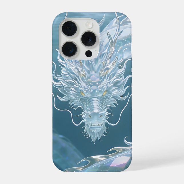 Iridescent Water Dragon Art Fantasy Dragon Design  iPhone Case (Back)