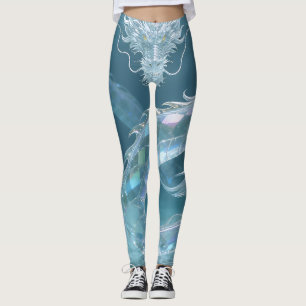Iridescent Water Dragon Art Fantasy Dragon Design Leggings