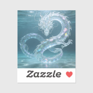 Iridescent Water Dragon Art Fantasy Dragon Design  Sticker
