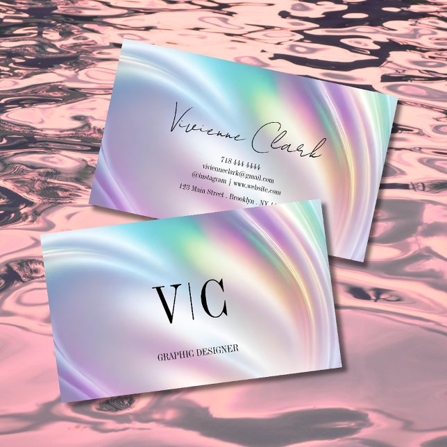 Iridescent Wave Business Card (Creator Uploaded)