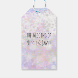 Iridescent White Sparkle Glam Wedding Party Favor Gift Tags