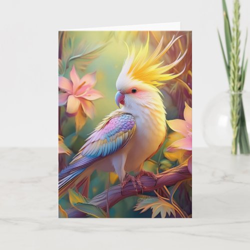 Iridescent Wing Cockatiel Fantasy Bird Card