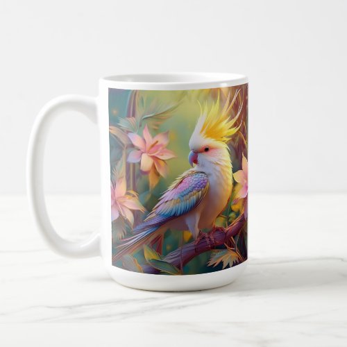 Iridescent Wing Cockatiel Fantasy Bird Coffee Mug