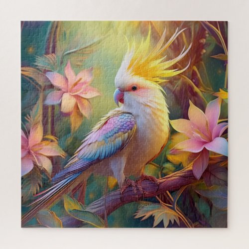 Iridescent Wing Cockatiel Fantasy Bird Jigsaw Puzzle