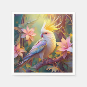 Iridescent Wing Cockatiel Fantasy Bird Napkins