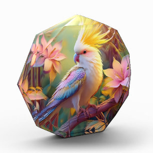 Iridescent Wing Cockatiel Fantasy Bird Photo Block