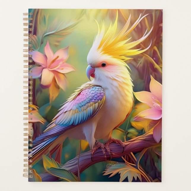 Iridescent Wing Cockatiel Fantasy Bird Planner (Front)