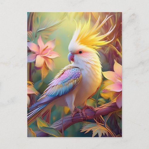 Iridescent Wing Cockatiel Fantasy Bird Postcard