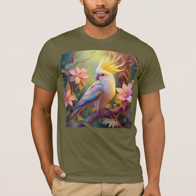 Iridescent Wing Cockatiel Fantasy Bird T-Shirt (Front)