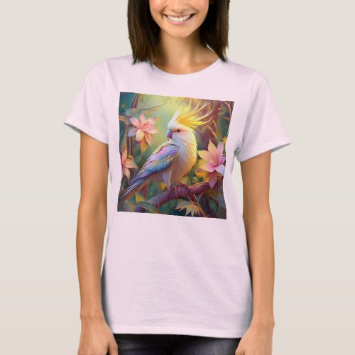 Iridescent Wing Cockatiel Fantasy Bird T_Shirt