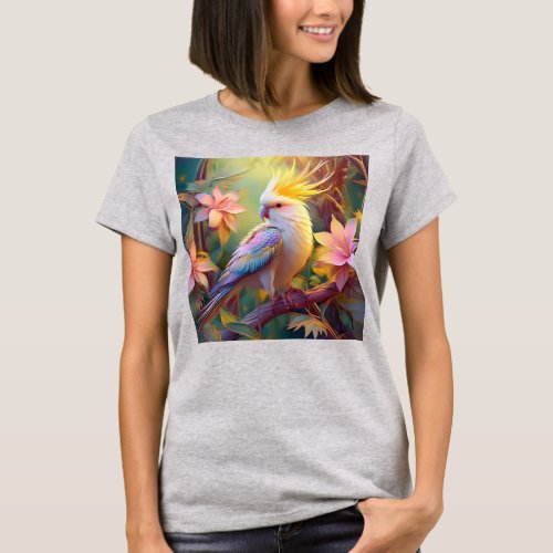 Iridescent Wing Cockatiel Fantasy Bird T_Shirt