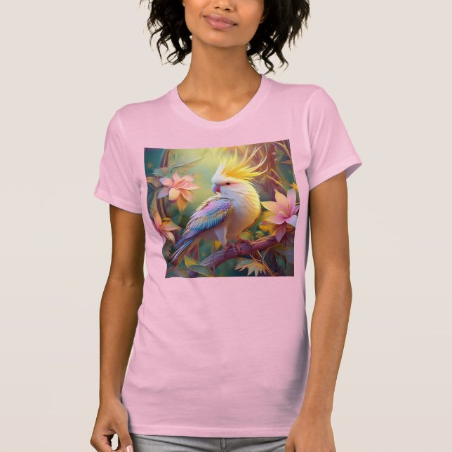 Iridescent Wing Cockatiel Fantasy Bird T-Shirt (Front)