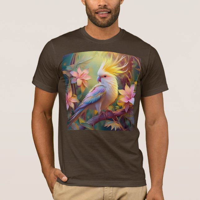 Iridescent Wing Cockatiel Fantasy Bird T-Shirt (Front)