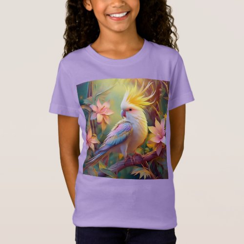 Iridescent Wing Cockatiel Fantasy Bird T_Shirt