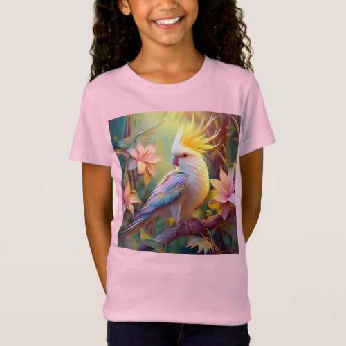 Iridescent Wing Cockatiel Fantasy Bird T_Shirt