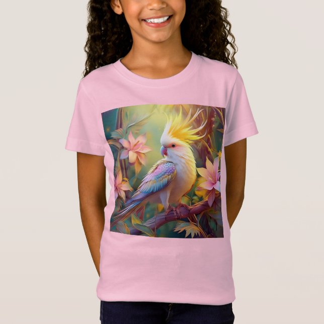 Iridescent Wing Cockatiel Fantasy Bird T-Shirt (Front)