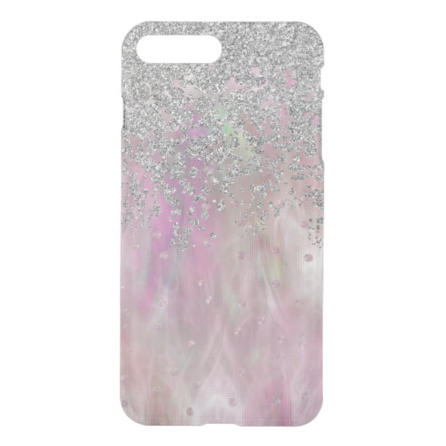 Iridescnet Pink and Silver iPhone7 Plus Case (Back)