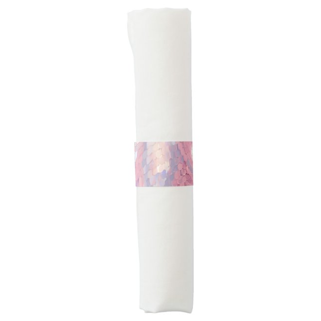 Iridesecent Pink and Purple Sequin Napkin Bands (Front)