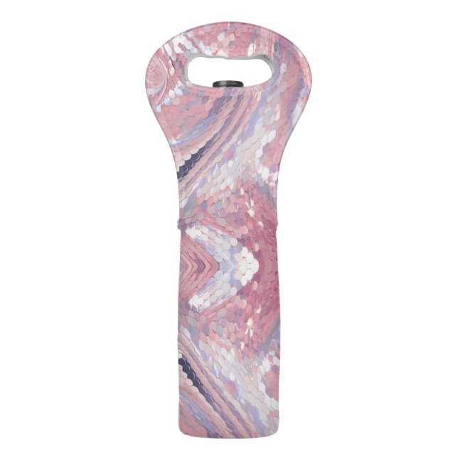 Iridesecent Pink and Purple Sequin Wine Bag (Front)