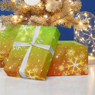 Irie Gradient Grunge with Snowflakes on Christmas Wrapping Paper