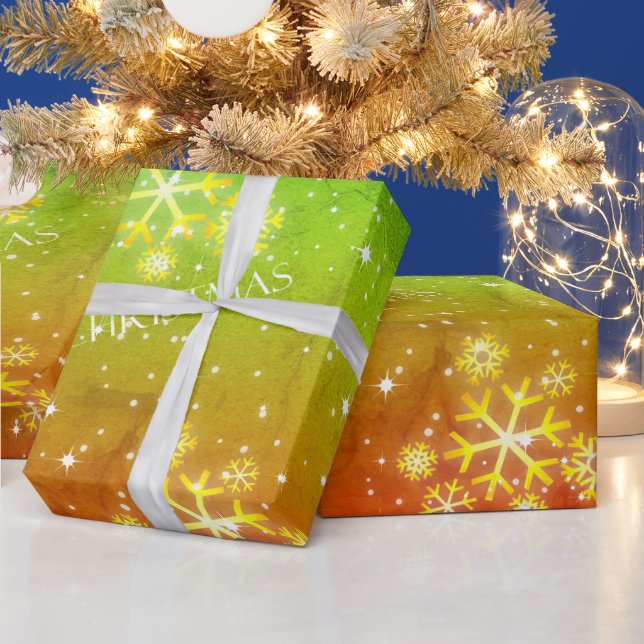 Irie Gradient Grunge with Snowflakes on Christmas Wrapping Paper (Holidays)