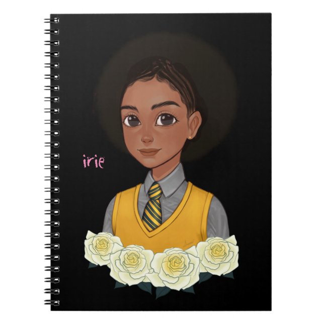 Irie Jamaican  black schoolgirl with natural hair Notebook (Front)
