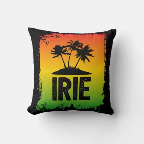 Irie Jamaican Patois Chill Out Hello Black Sunset Throw Pillow