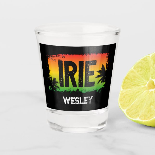 IRIE Jamaican Tropical Rum Shot Glass (Front)