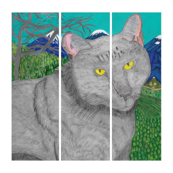 Irina The Cat In The San Bernardino Mountains Triptych