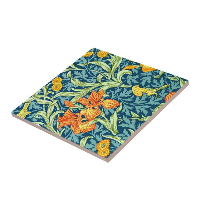 Iris, a William Morris pattern, Ceramic Tile (Side)