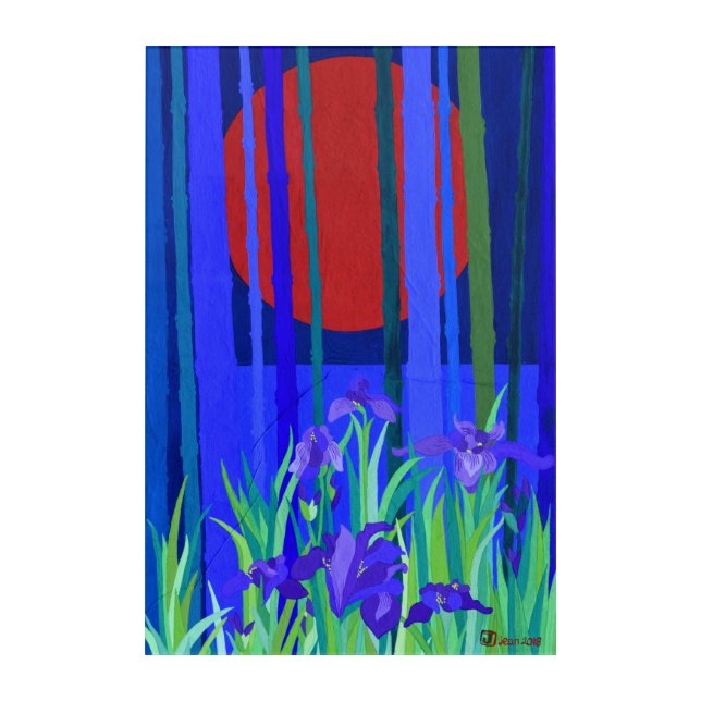 Iris and Bamboo Acrylic Print (Front)