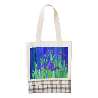 Iris and Bamboo Zazzle HEART Tote Bag