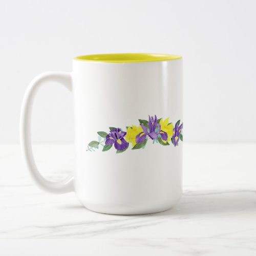 Iris and Daffodil Watercolors Mug