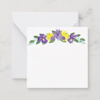 Iris and Daffodil Watercolors Note Card