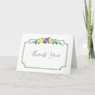 Iris and Daffodil Watercolors Thank You Card