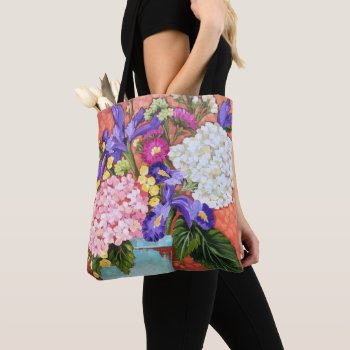 "iris And Friends" Fine Art Floral Tote Bag by JustBeeNMeBoutique at Zazzle