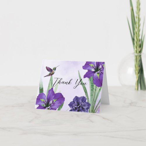 Iris and Hummingbird Thank You Card