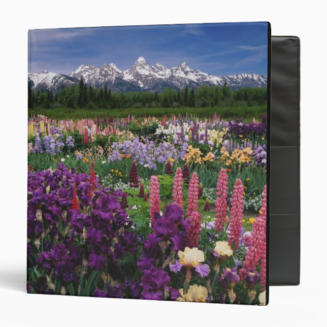 Iris and Lupine garden and Teton Range, 3 Ring Binder (Front/Inside)