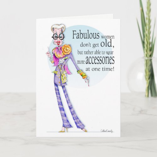 Iris Apfel inspired anniversary card for women