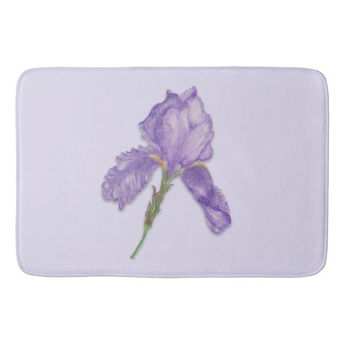 Iris Bearded Purple Iris Bathroom Mat