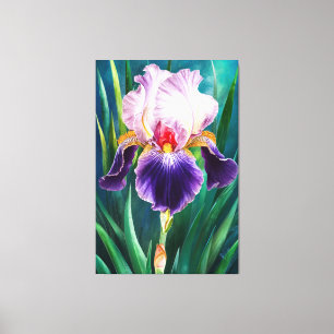 *~* Iris Bold Flower Artsy Iris Painting AP84 Canvas Print