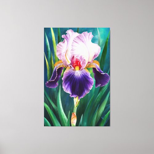  Iris Bold  Flower Artsy Iris Painting AP84 Canvas Print