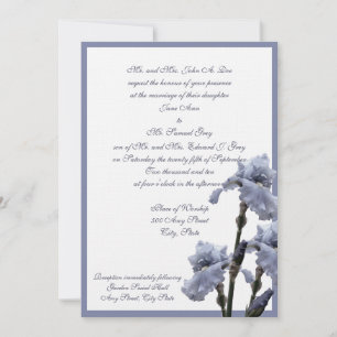 Iris Bouquet/ Blue Invitation