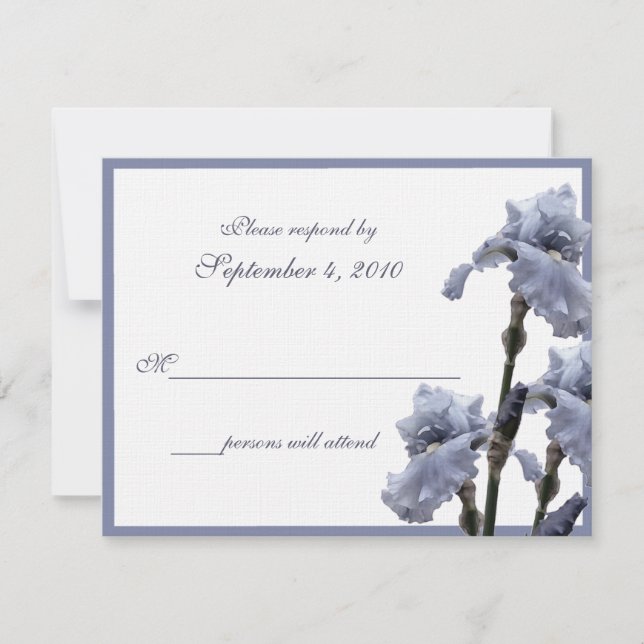 Iris Bouquet/ Blue RSVP Card (Front)